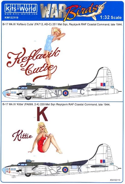 Kits World Decals 1/32 BOEING B-17 Mk.III FLYING FORTRESS Coastal Command Part 1