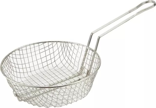 Winco Culinary Basket, 10-Inch Diameter, Coarse Mesh, Medium, Nickel