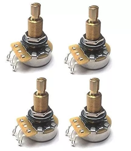 CTS® Guitar Pots Potentiometers Set of 4 USA 500k Long Split Shaft Audio Tape