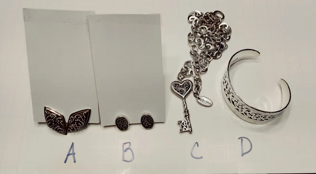 Lois Hill 925 Silver Earrings Necklace And Cuff Bracelet Lois Hill 925 Silver Earrings Necklace And Cuff Bracelet