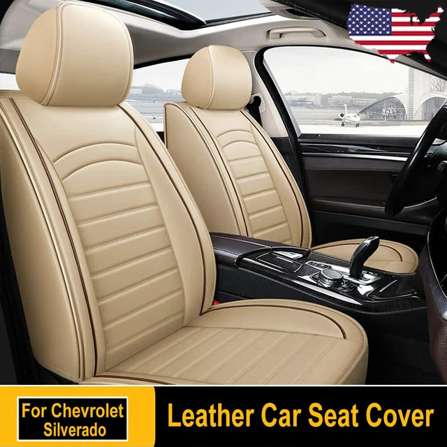 Breathable 2pcs Front Leather Car Seat Covers Cushions For Chevrolet Silverado