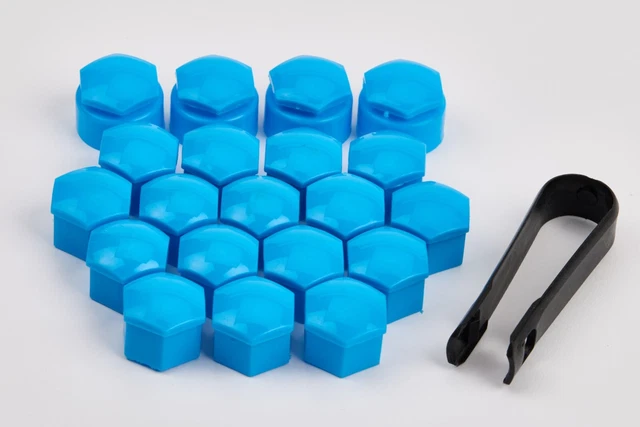 17mm Blue Car Accessories Wheel Nut Lug Hub Covers Caps Screw Studs Decoration