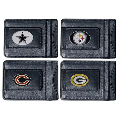 NFL Football Leather Money Clip Wallet  * Pick Your Team *