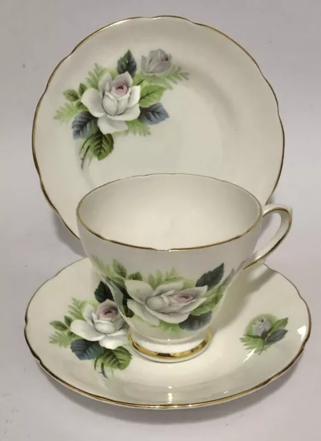 VINTAGE CUP SAUCER PLATE TRIO CSP AFTERNOON TEA Royal Sutherland England ~ Roses