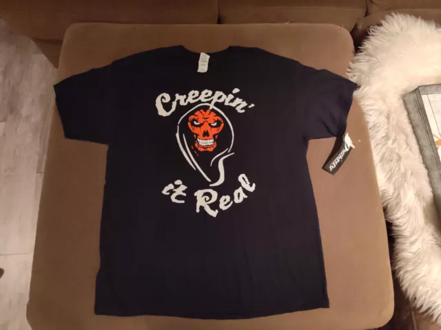 Devil Demon Halloween T-shirt XL Creepin it Real Cotton Gildan NWT!