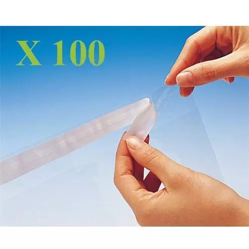 Lot 100 Pochettes Sachets Cellophane Cristal + Rabat Adhesif 270X380 M/M + 40