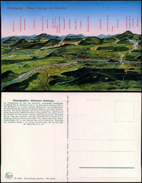 Ansichtskarte Zittau Landkarten AK - Zittauer Gebirge 1918/1933