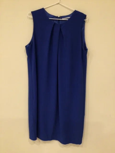 Jane Lamerton, electric blue shift dress, exc condition, size 14