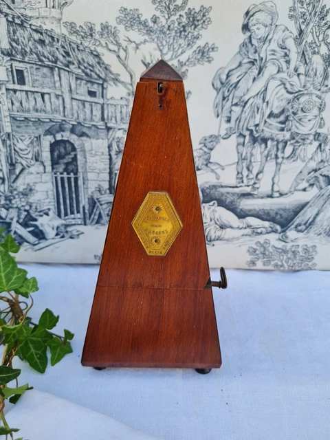 Ancien Metronome Maelzel Musique En Bois Fonctionne 2