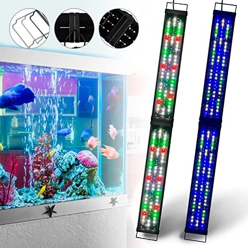 Upgraded Aquarium Light 48-60 inch Remote Control Multi-Color LED Hood Lamp D...