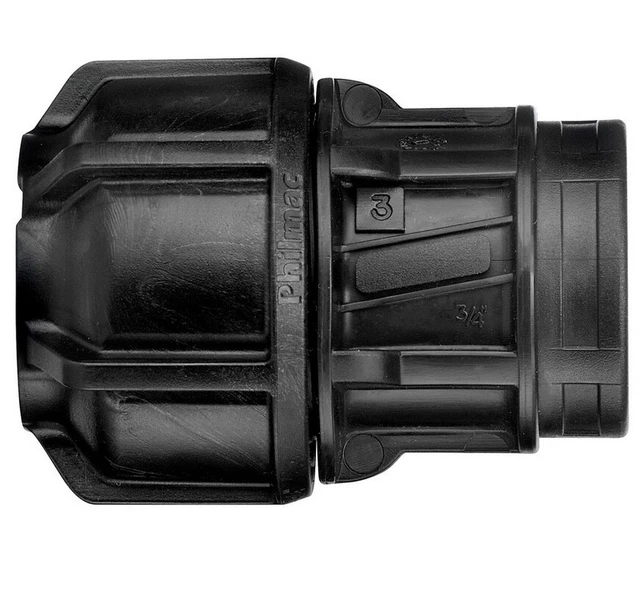 2 x Philmac 25mm (3/4")  x 1" BSP female iron connectors / joiner 9833