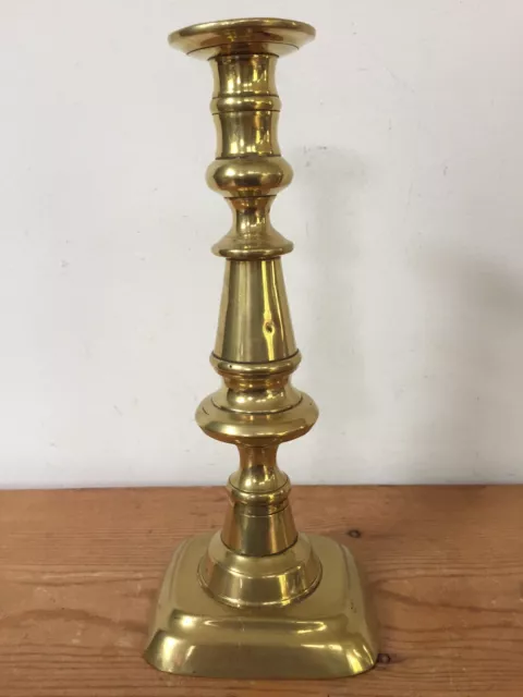 Vtg Early 20th Century Colonial Solid Brass Metal Taper Candlestick Holder 9.5"