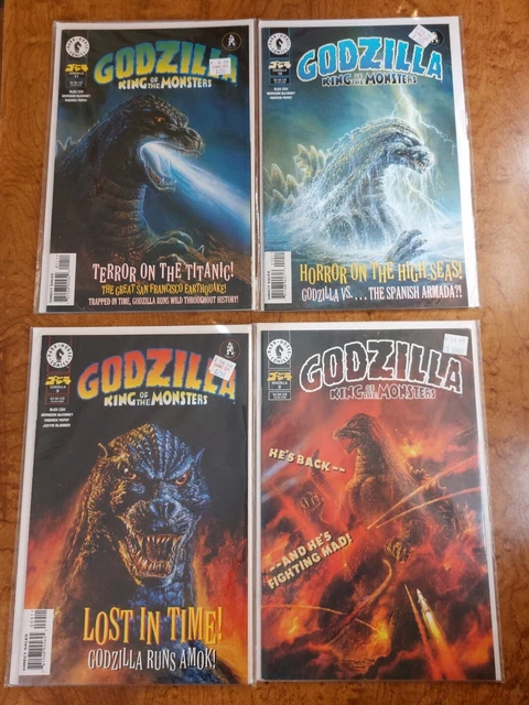 Vintage Lot Of 4 Godzilla Dark Horse Comics # 0 9 10  11 Titanic Lost in Time