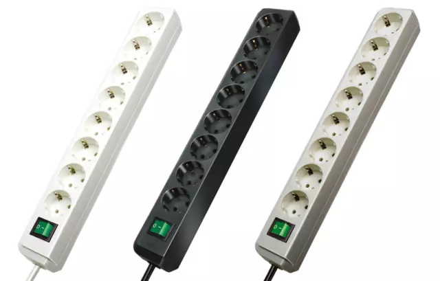 Brennenstuhl Eco-Line Steckdosenleiste mit Schalter 8-fach 3m Kabel