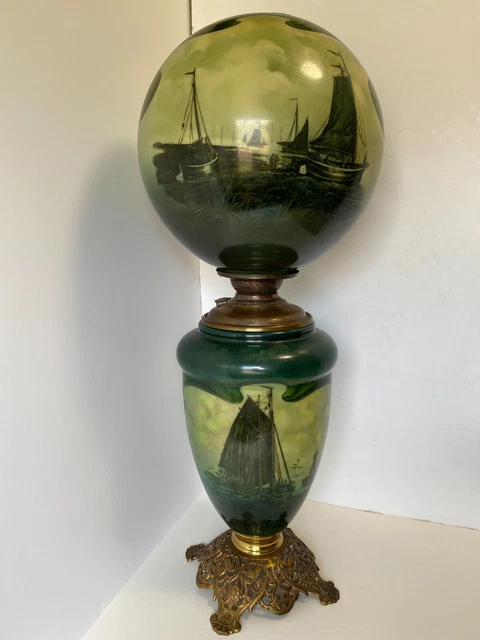 GWTW gone with the wind parlor banquet antique victorian oil kerosene lamp