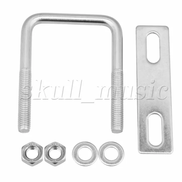 304 Stainless Steel Bolt Fixed-type Square U-shaped Bolt M8x50x80mm for Pipes