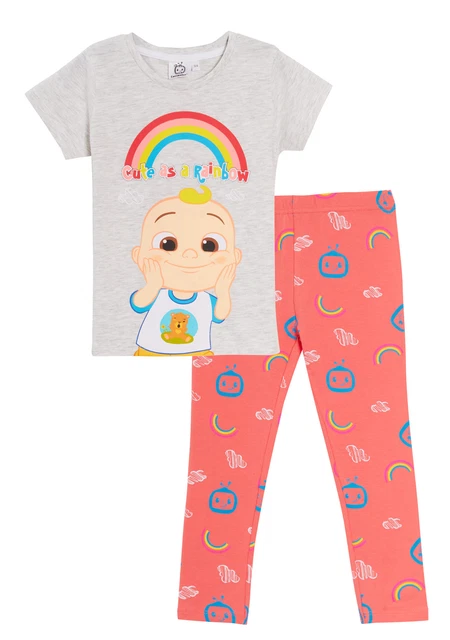 T-shirt ragazza CoCoMelon + set leggings JJ top arcobaleno abito da giorno vacanza