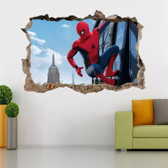 Spider Man Homecoming Smashed Wall Sticker Decal Home Art Mural Marvel J338