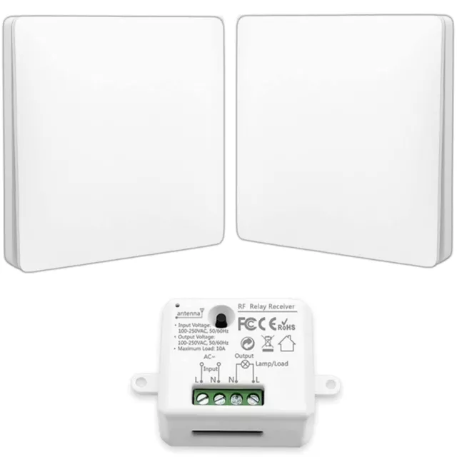 Kit Interrupteur sans fil et sans pile - Qualité Pro - 2 Télécommande + 1 relais