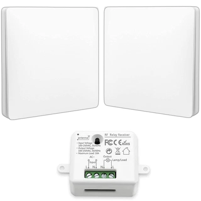 Kit Interrupteur Sans Fil Et Sans Pile Qualité Pro - 2 Télécommandes + 1 Relais - FAST LED TECHNOLOGY
