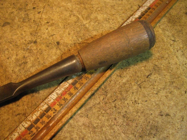 Vintage Buck Bros 1/2" Beveled Edge Chisel Wood Socket Handle