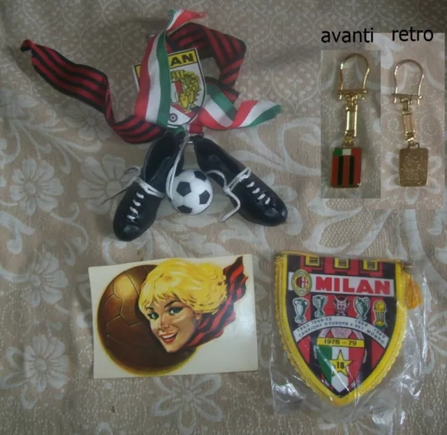 Milan1 Adesivo 1 Portachiavi Scarpette Gagliardetto Ventos Auto Pennant Stickers