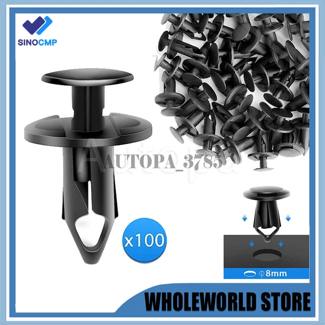 100PCS BUMPER CLIPS Retainer Auto Car Plastic Rivets Fastener Fender