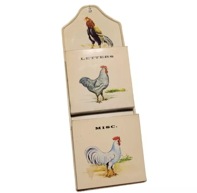 Bolsa de pared caddy con letras de lata de colección gallo gallinas pollos granja japonesa