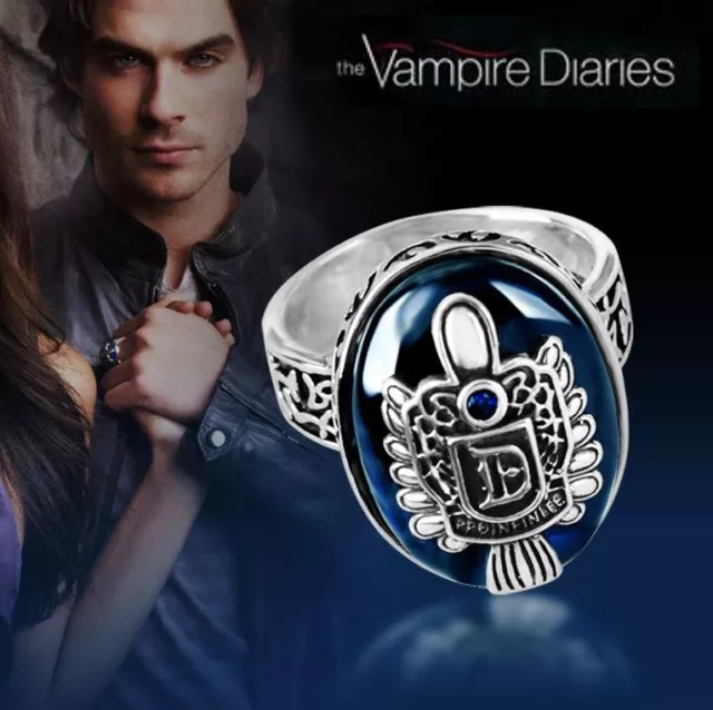 The Vampire Diaries, Damon Salvatore, Crest, Lapis Antique Silver, Daylight Ring