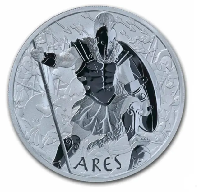 2023 Tuvalu Gods of Olympus Ares BU 1 oz .999 Silver Coin in capsule