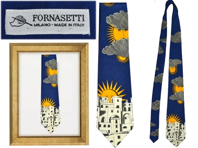 FORNASETTI Cortata Hombre 100 % Seda Made In Italy  FR09 T0P