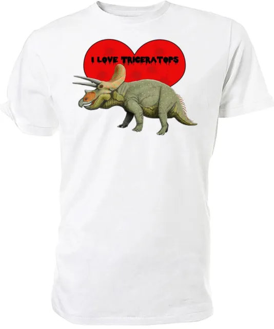 I Love Triceratops T shirt Choice of size and cols, Dinosaur mens/womens