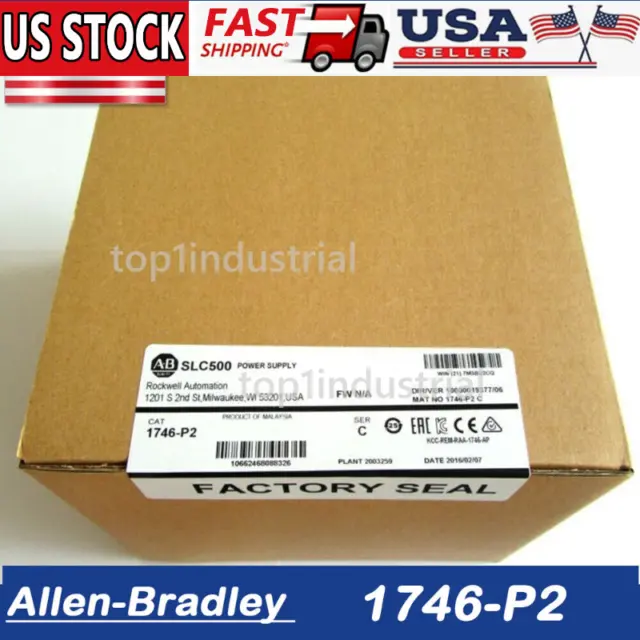 NEW Factory Sealed AB 1746-P2 Chassis Power Supply PLC 1746P2 New In Box