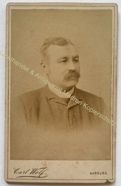 orig. CDV Foto Fotografie Mann Herr Mode um 1890 Wolf Harburg