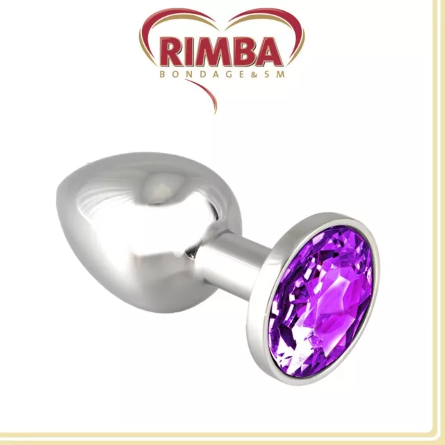 Sex Toys Anal Plug in acciaio con cristallo viola Rimba 8009 Small Steel Dong