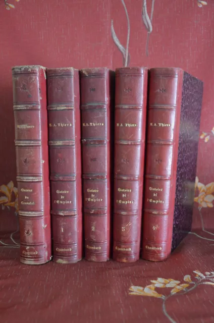 Histoire du Consulat et de l'Empire 5 vol. complets A. THIERS 1865 Lheureux