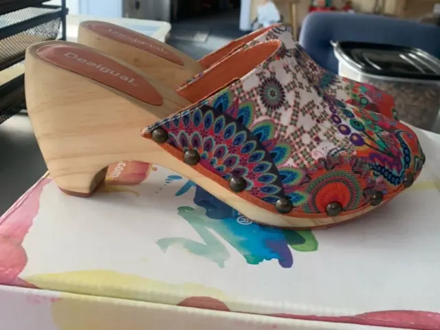 Desigual Women's Shoes Heel Clogs Size 38 #20Ss133-7032 Made India New