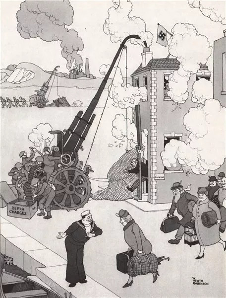 HEATH ROBINSON. Catching a Quisling. Second World War 1973 old vintage print