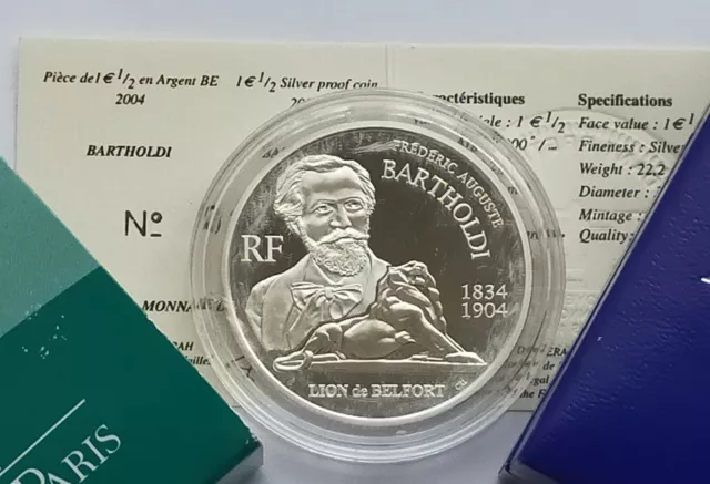 Coffret Euro 1,5 € Bartholdi 2004 Argent Be Fdc