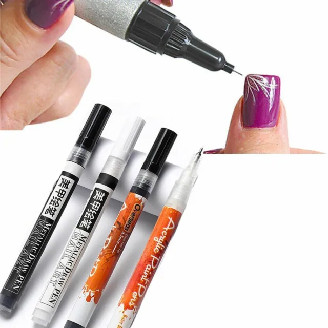 Cepillos de lápiz 1 pieza esmalte de arte en uñas bellamente audaz 4 colores lápiz graffiti portátil