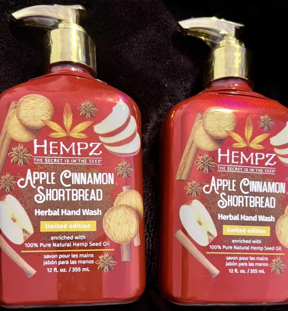 2-Pack Hempz Apple Cinnamon Shortbread Herbal Hand Wash, Free Shipping, 12 oz ea