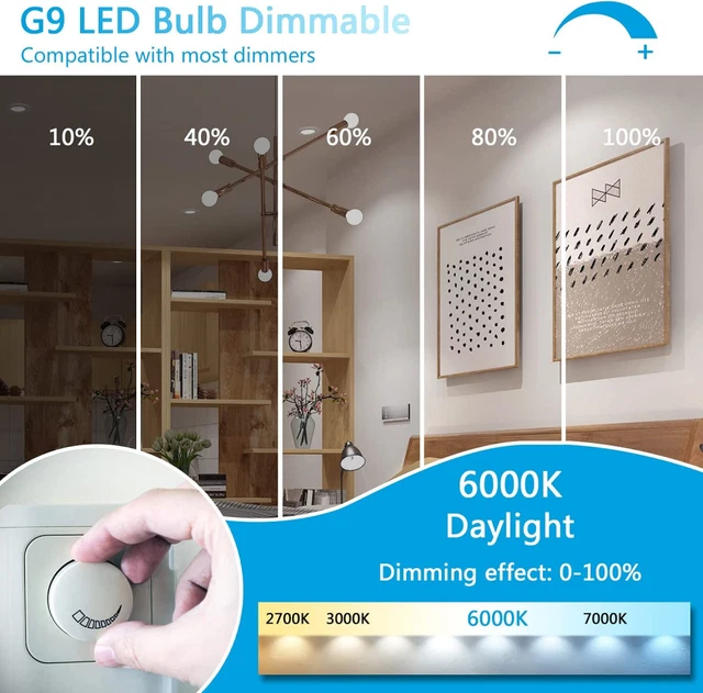 ONSTUY G9 LED Glühbirnen, dimmbar 5 Stück (1er Pack), 6000k kühlweiß 3