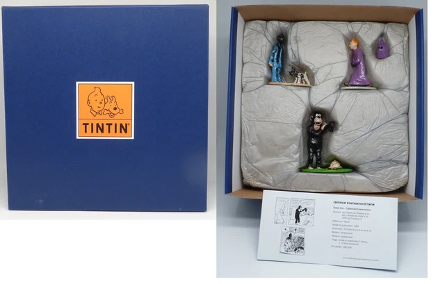 Figurine Moulinsart Tintin Trio - Métal Peint à La Main - Édition Limitée 2500 Ex - Neuf