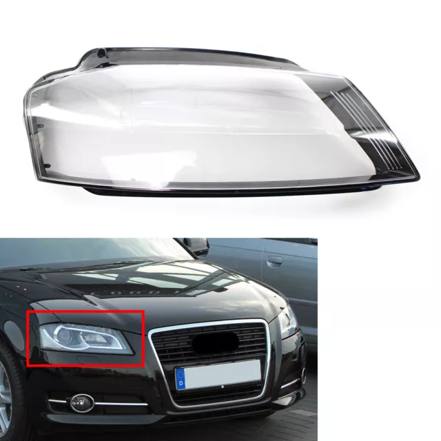 New Car Front Headlight Headlamp Lens Cover For Audi A3 8P S-line S3 RS3 2008-12