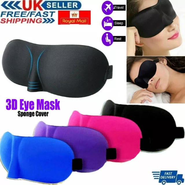 3D Soft Padded Eye Mask Sleep Sponge Masks Cover Travel Aid Rest Blindfold Shade