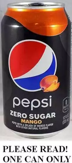 Pepsi Mango Null Limitierte Auflage Neu Volle 355ml Kann USA (2021) American