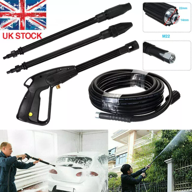 High Pressure Power Washer Spray Gun 160 Bars Jet 2PC Lance Nozzle and 5m Hose