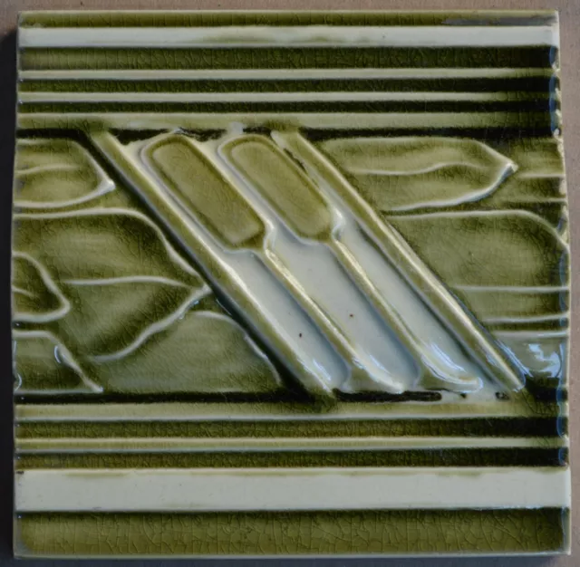 Unknown European - Antique Art Nouveau Majolica Tile C1900