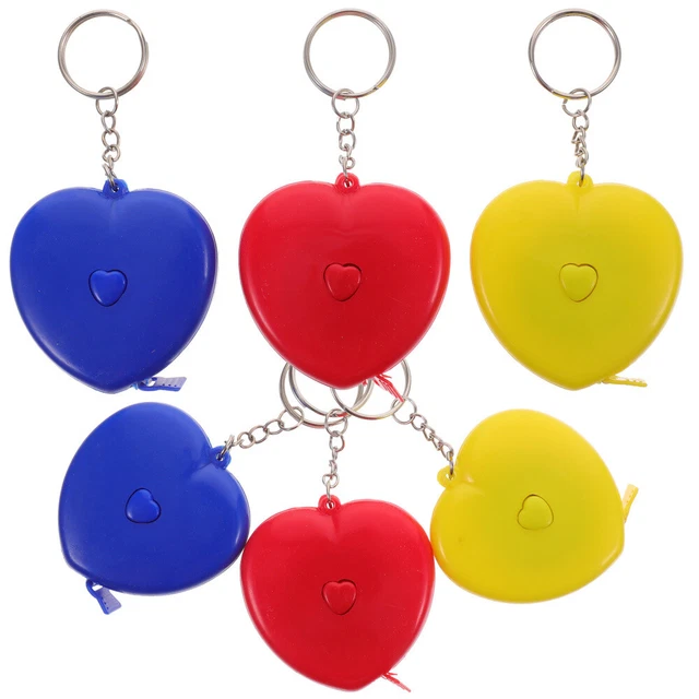 6 piezas cinta métrica corazón regla de medición de tela cinta métrica retráctil cinta métrica corazón amor niño