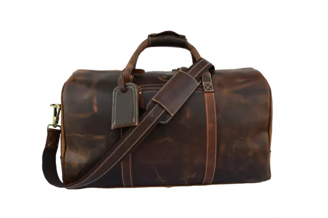 Buffalo Leather Travel Duffle Bag Flight Aircabin Carryon Hand Luggage Duffel